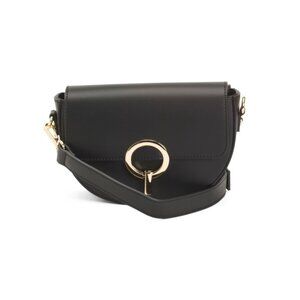 CHEVAL NERO Made In Italy Leather Saddle Ring Closure Crossbody